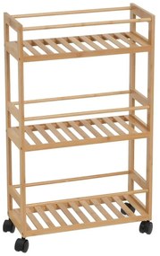Etajeră pe roți în culoare naturală din bambus 44x75 cm – Casa Selección