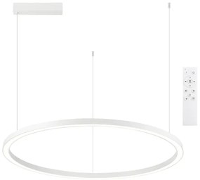 Brilagi - Lustră LED dimabilă PORTOFINO, suspendată pe cablu, LED/60W/230V, Ø 80 cm, alb + telecomandă
