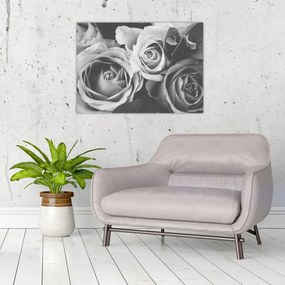 Tablou - Trandafir,alb-negru (70x50 cm)