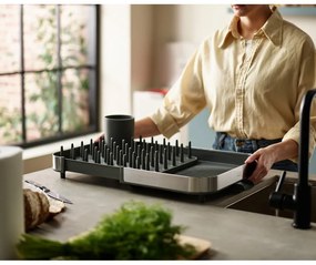 Scurgător de vase gri ajustabil din oțel inoxidabil 35x39 cm Duo – Joseph Joseph