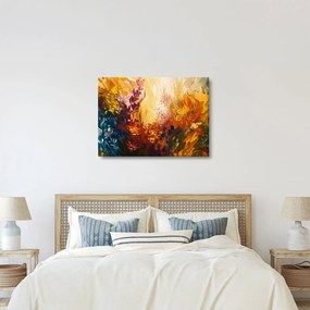 Tablou - pictură abstractă de flori (70x50 cm)