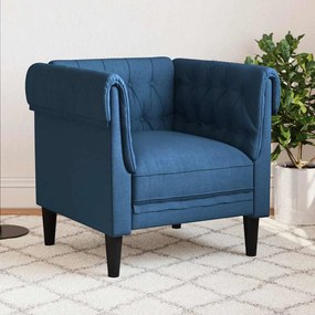 vidaXL Fotoliu Chesterfield, albastru, material textil