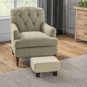 HOMCOM Puf suport pentru picioare taburet jos din țesătură de in capacitate de încărcare 110 kg 40 x 30 x 24 cm bej | Aosom Romania