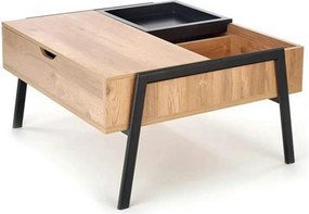 Masuta cafea PODIUM, stejar/negru, 85x80x43/64 cm