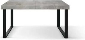 Masa Desire extensibila, picior metalic in U - GRI CIMENT - 140 CM / 90 / H 77