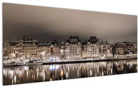 Tablou cu orașul în amurg (120x50 cm)