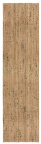 Covor tip traversă verde/în culoare naturală reversibil/țesut manual din iută 60x300 cm Jute Boucle Green – Flair Rugs