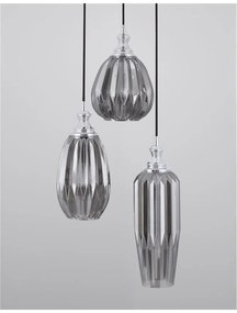 Lustra cu 3 pendule design modern ZARLEY fumuriu NVL-9066031
