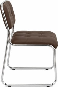 Scaun de așteptare maro HRC 608 din piele sintetică și aspect modern