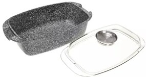Tava de copt cu capac 4,5L Klausberg KB7365, antiaderenta, invelis marmorat