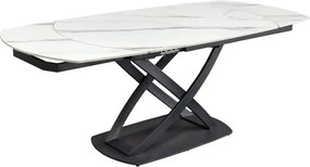Masa extensibila cu design prin rotire Inception 130-190cm alb marmorat
