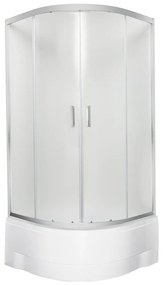 Cabină de duș cu tavă adâncă Malibu GL 80 curbată cu spate curbat