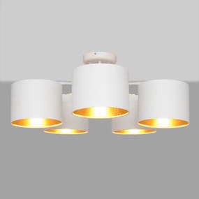 Lustră aplicată ALBA 5xE27/15W/230V albă/aurie