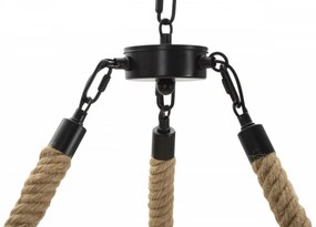 Lustra maro din metal si sfoara, soclu E27, max 20W, Ø 64 cm, Rope Circle Mauro Ferreti