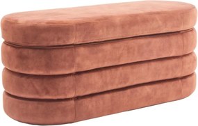 Bancheta cu spatiu de depozitare, Catifea Maro-Ruginiu, VOQUE 115cm A-46691 VC