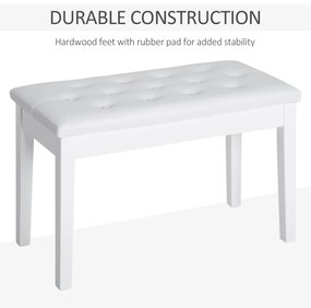 HomCom scaun pian, cu spatiu depozitare, 76x36x50cm, alb | AOSOM RO
