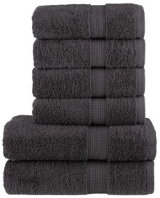 vidaXL Set de prosoape premium SOLUND, 6 piese, antracit, 600 g/m²