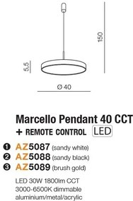 Lustra LED cu telecomanda design circular MARCELLO 40 CCT WH