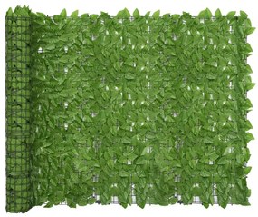 Paravan de balcon, frunze verzi, 300x150 cm