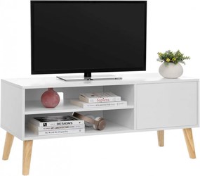 Comoda TV, 120 x 40 x 49 cm, PAL melaminat, alb, Vasagle