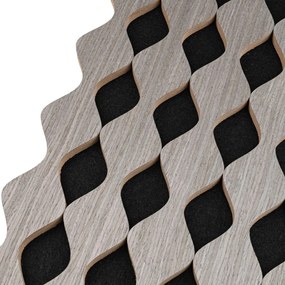 Panou riflaj acustic decorativ, MDF si pasla, AC52, 240x30x1.8cm, Gri