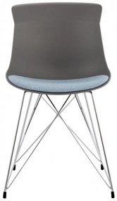 Set 2 scaune Emily gri/albastru deschis