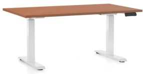 Masa inaltime reglabila OfficeTech C, 140 x 80 cm, bază albă, cireașă