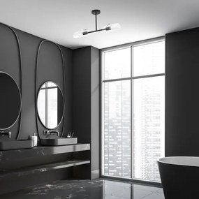 Lustră pe tijă pentru baie Rabalux 75028 TEODORO 2xE14/12W/230V IP44 negru