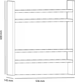 Etajera functionala cu agatatori Harley Homs, 53.6 x 60 x 14.5 cm, alb