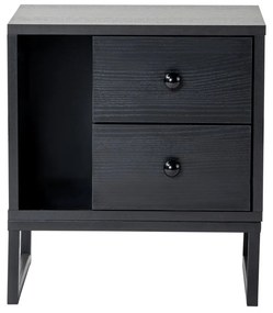 Măsuță de pat Glimmer Wood negru