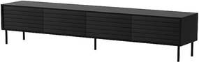 Comoda TV CORTINA, negru, PAL laminat, 200x40x55 cm