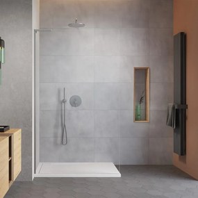 Paravan de dus tip Walk-in Radaway Modo SL II nichel periat-transparent 110 cm sticla securizata 8 mm stanga