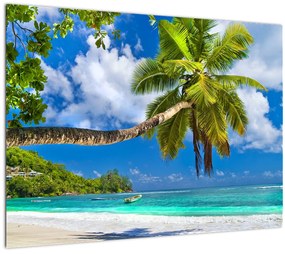 Tablou pe sticlă - Seychelles (70x50 cm)