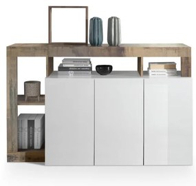 Comodă LENOR albă/maro