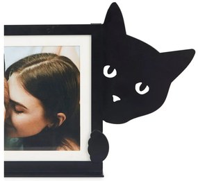 Ramă foto neagră cu picior de susținere din metal 36x16 cm Hidden Cat – Balvi
