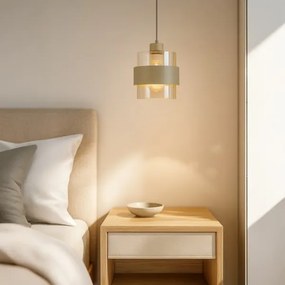 Lustră suspendată pe cablu VALENTINO 1xE27/15W/230V bej/transparent