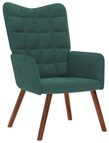 vidaXL Scaun de relaxare, verde închis, catifea