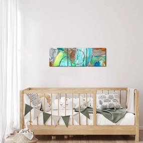 Tablou - Abstract colorat (cu ceas) (90x30 cm)