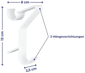 Cârlige albe 3 buc. suspendate din plastic – Maximex