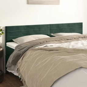 346183 vidaXL Tăblii de pat, 2 buc, verde închis, 90x5x78/88 cm, catifea