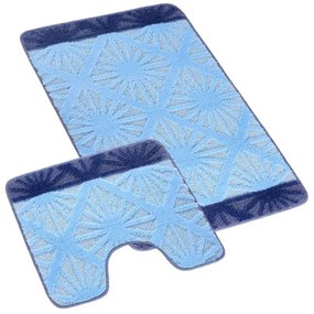 Bellatex Set de covoare de baie Bany cu modelPaprsek albastru, 60 x 100, 60 x 50 cm