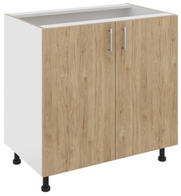 Corp Baza Karo, 2 Usi, Lemn Natural/Alb, 80 x 50 x 80 cm