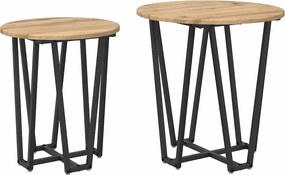 vidaXL Set măsuțe laterale 2 pcs Stejar Artisan și Negru