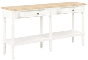 249826 vidaXL Servantă, alb și maro, 150 x 35 x 77 cm, lemn masiv