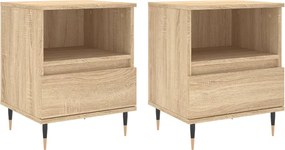 vidaXL Noptiere, 2 buc., stejar sonoma, 40x35x50 cm, lemn compozit