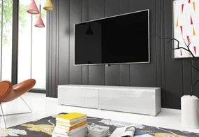 Supermobel Comoda TV LOWBOARD D 180, 180x30x32, stejar wotan/alb luciu