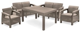 Set de mobilier de grădină Corfu Fiesta, culoare cappuccino, cu pernă nisip