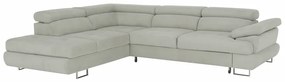 Set canapea cu spaţiu de depozitare, gri deschis, material textil, stânga, BUTON R