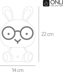 ONLI - Lampă de noapte reglabilă pentru copii PUPPIES LED/3W/230V 22 cm iepuraș/albastru
