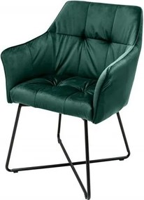 Set de 2 scaune elegante cu cotiere confortabile Loft, verde